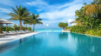 Fototapeta premium Hotels and resorts reopening as part of tourism disaster recovery.