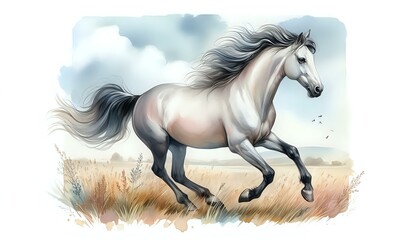 Obraz premium Dynamic Horse in Graceful Motion 
