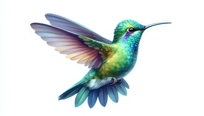 Vibrant Hummingbird in Flight
