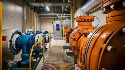 Generator room with safety equipment ventilation system documented in photos