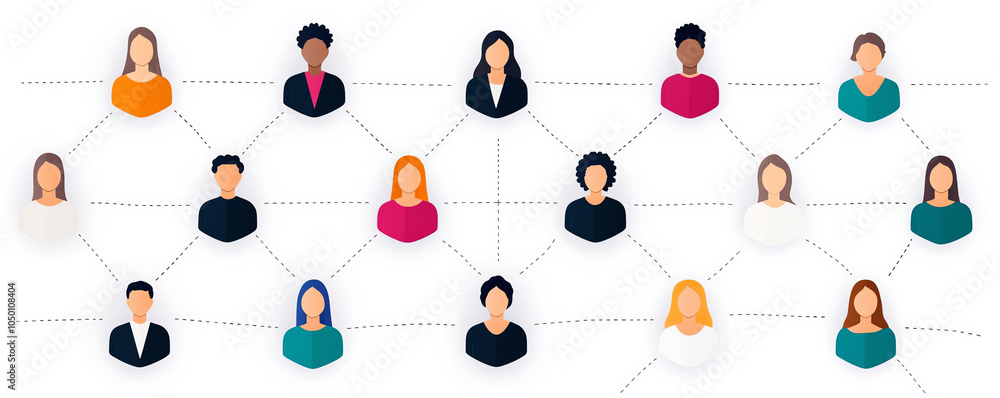 Aufkleber transparent network map of hr connections, visualizing team structure, dynamic layout
