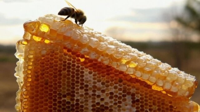 videos of honey bees looking for honey, harvesting honey, honey bees in flowers, pure honey
