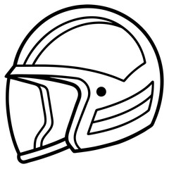 Line art of a helmet vector illustration