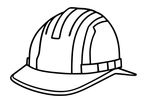 recommend clip art: Construction worker helmet line art vector illustration