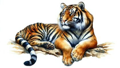 Obraz premium Striking Tiger at Rest 