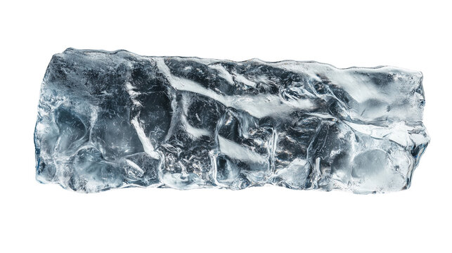 Rectangular solid frame made of gray ice. Business card made of ice shards.