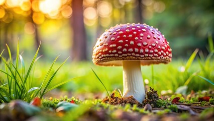 Fairy ring mushroom growing in backyard