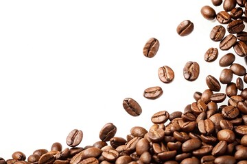 Naklejka premium Falling coffee bean on white background