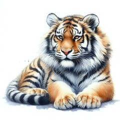 Obraz premium Striking Tiger at Rest 