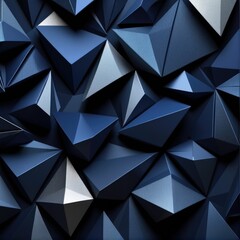 Fototapeta premium Geometric blue pyramid pattern showcasing varying shapes and angles in a modern design context