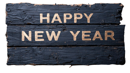 Fototapeta premium Celebrate the new year a joyful transition into 2024 with happiness and hope for fresh beginnings on a rustic wooden background