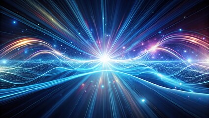 Futuristic abstract scene of pulsating light waves