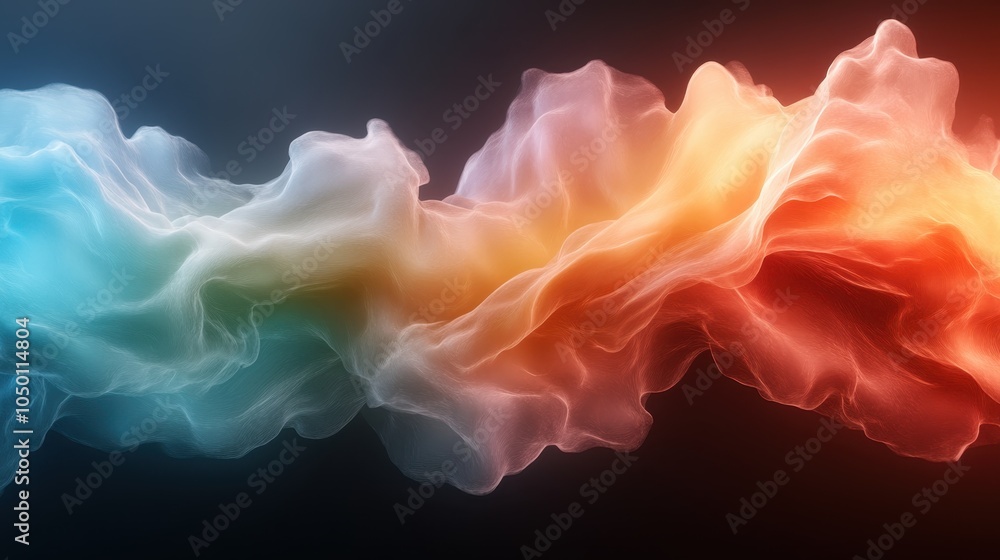 Aufkleber an abstract image featuring multicolored waves intertwining and creating a dynamic motion. it sugges