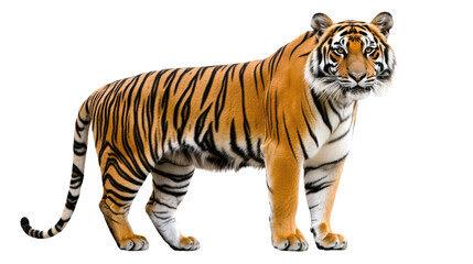 Obraz premium A beautiful white tiger isolated on a white background