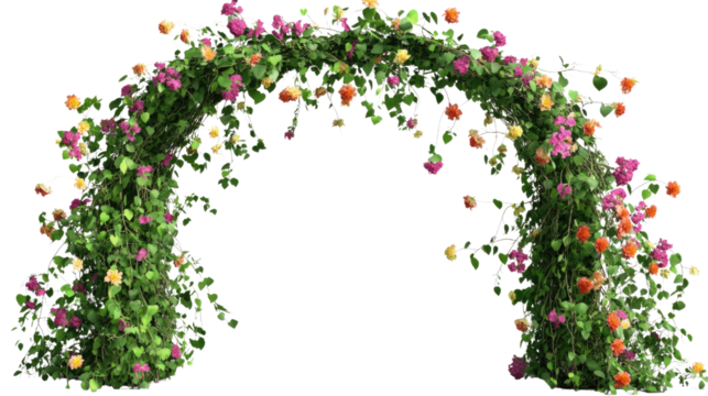 A pink floral wreath surrounded by a decorative frame, featuring blossoms and leaves, perfect for a cheerful spring or summer card