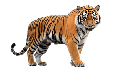 Naklejka premium A beautiful white tiger isolated on a white background