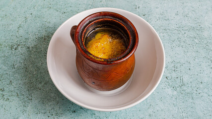 Azerbaijani Piti soup in pot