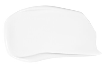 Smear of white cream on an empty background. Skincare product, beauty application.