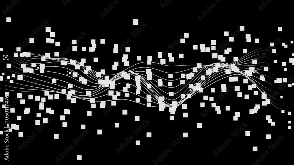 Aufkleber abstract white particle background. 3d digital dynamic wave. flow digital structur. pattern rectangl