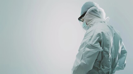 Fototapeta premium A surgeon scrubbing in for surgery in a bright, sterile operating room against a clean white background, macro shot