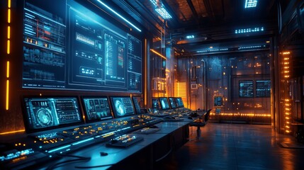 Obraz premium Smart grid interface generator sync power display lighting