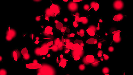 Background valentine red bokeh isolated on black.leaf styel 3d illustration.