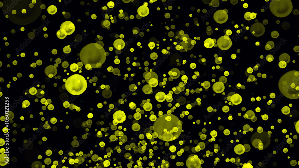 Aufkleber gradient circles background, seamless yellow pattern. abstract water bubble bokeh background.