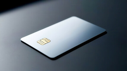 A credit card with a gold colored chip on it