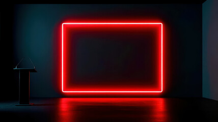 A red square with a black background