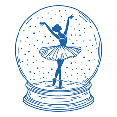 ballerina dancing in a snow globe sketch © Satoru Sketches