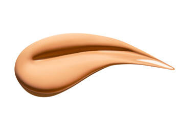 Smear of foundation cream on an empty background. Makeup product, smooth texture.