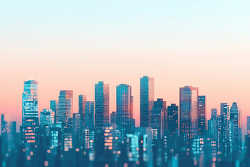 Fototapeta premium Panorama of a modern capital city with futuristic architecture, hightech urban landscape