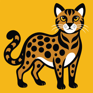 recommend clip art: Solid color Leopard Cat animal vector design