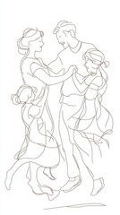 Family Dance Illustration - Joyful Connection in Motion