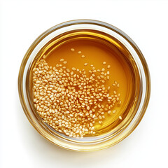 Sesame Seed Oil on White Background