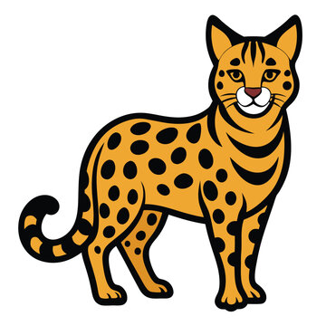 recommend clip art: Solid color Leopard Cat animal vector design