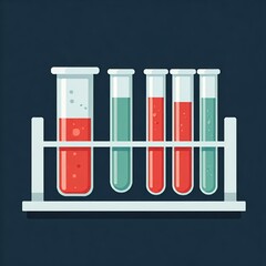 Glass test tubes containing blood and water on a test tube rack.