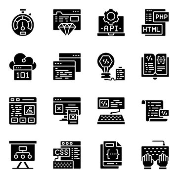 Set of Coding Solid Icons

