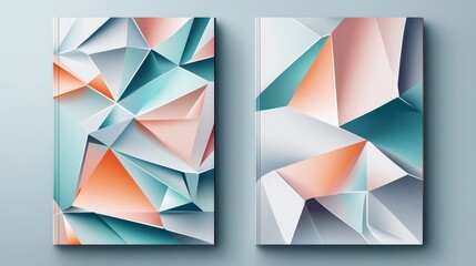 Fototapeta premium Abstract Geometric Art in Soft Pastel Tones