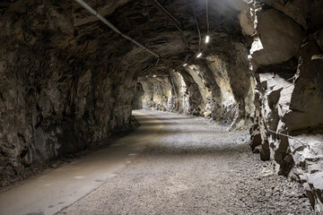 Iron ore mine tunnel in Kiruna Sweden