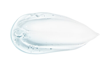 Smear of transparent blue gel on an empty background. Skincare product, hydrating formula.
