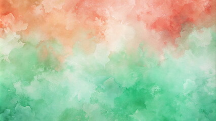 Fototapeta premium Watercolor abstract background in peach and green tones