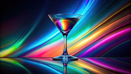 vibrant iridescent cocktail with colorful lighting