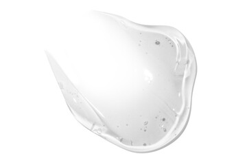 Smear of transparent gel on an empty background. Skincare product, hydrating formula.