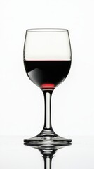 Close-up of Red Wine Glass with Reflection