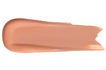 Smear of foundation cream on an empty background. Makeup product, beauty application.