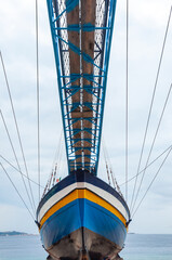 Traditional fishing boat fishing for swordfish in the Strait of Messina