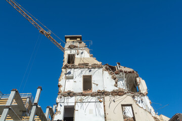 the destruction of an old building 
