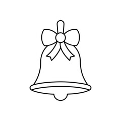 Christmas Bell Outline Clipart Design - Christmas Bell vector illustration
