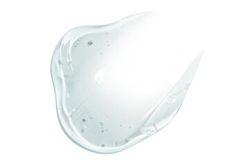 Smear of transparent blue gel on an empty background. Skincare product, hydrating formula.